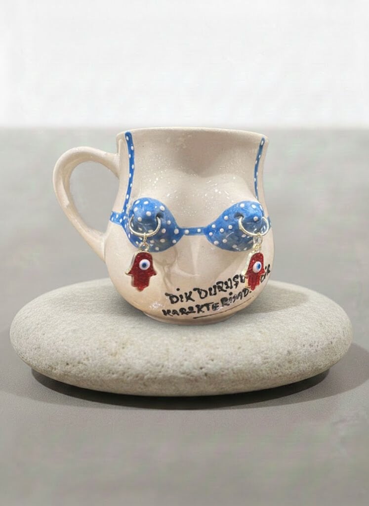 Charmlı Boob Kupa-Mavi