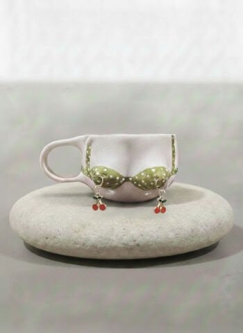 Charmlı Boob Fincan-Yeşil