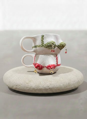 Charmlı Boob Fincan-Yeşil