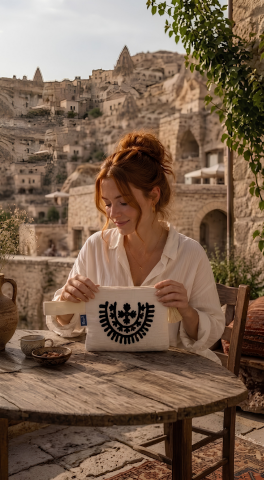 Tatoo Küçük Clutch-Bereket siyah