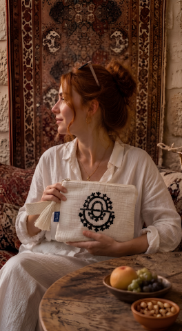 Tatoo Küçük Clutch-Yeniden Doğuş siyah