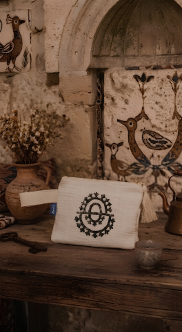 Tatoo Küçük Clutch-Yeniden Doğuş siyah